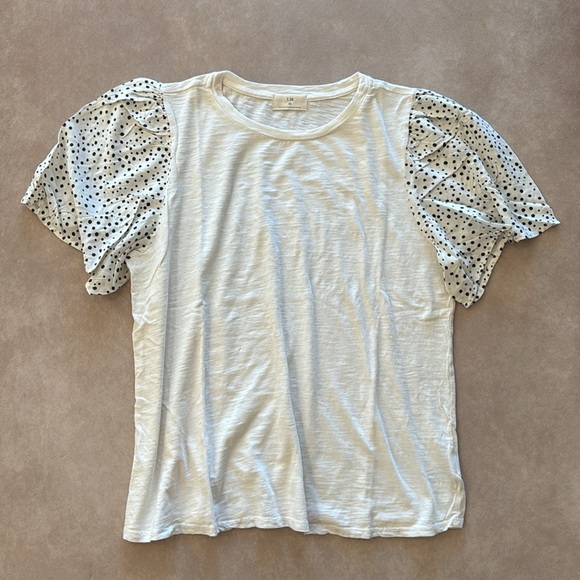 Anthropologie T.La Woven Flutter Sleeve Tee • size xl • NWOT - Picture 5 of 10